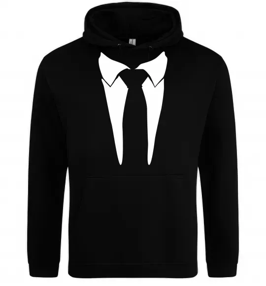Мужская толстовка (худи) Комірець з краваткою Черный фото
