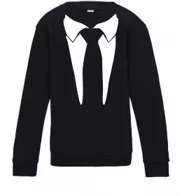 Дитячий світшот Комірець з краваткою Чорний фото