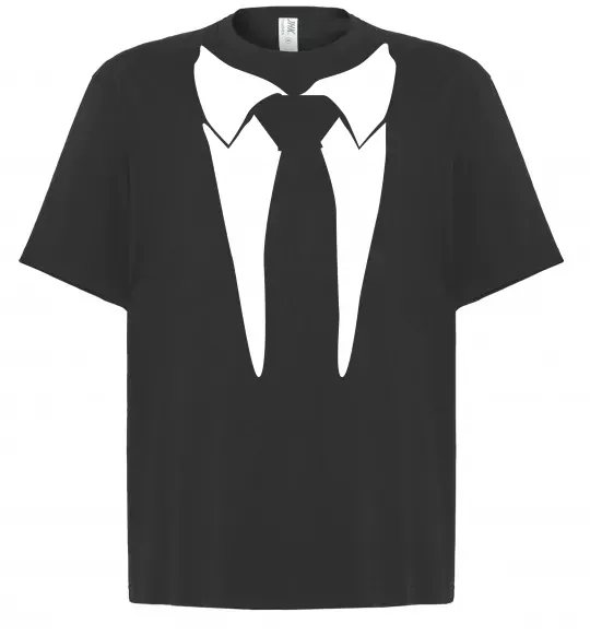 Футболка Оверсайз Комірець з краваткою Черный фото