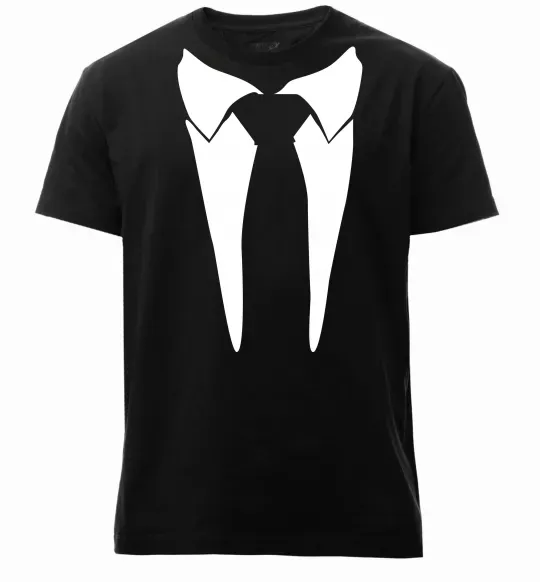 Мужская премиум футболка Комірець з краваткою Черный фото