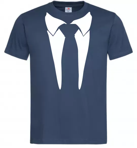 Чоловіча футболка Комірець з краваткою Темно-синій фото