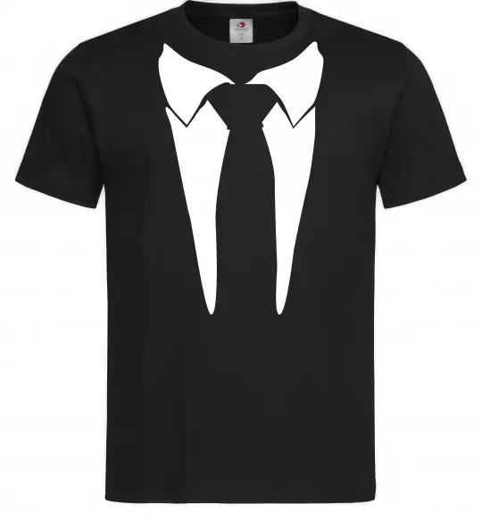 Чоловіча футболка Комірець з краваткою Чорний фото