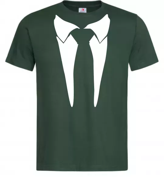 Чоловіча футболка Комірець з краваткою Темно-зелений фото