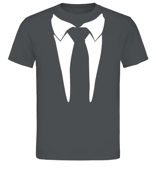 Чоловіча футболка Комірець з краваткою Графіт фото
