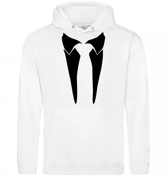 Мужская толстовка (худи) Комірець з краваткою Белый фото