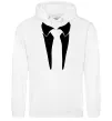 Мужская толстовка (худи) Комірець з краваткою Белый фото