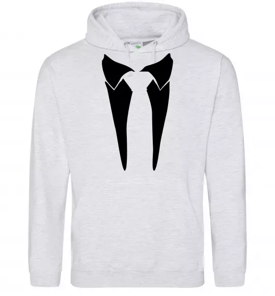 Мужская толстовка (худи) Комірець з краваткою Серый меланж фото