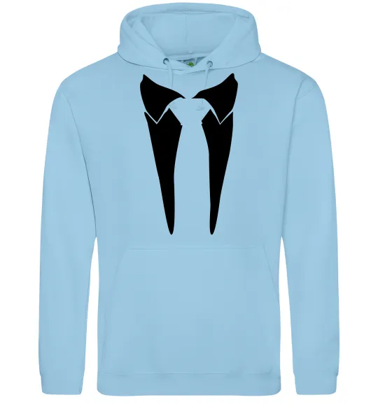 Чоловіча толстовка (худі) Комірець з краваткою Блакитний фото