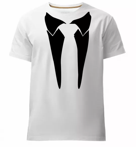 Мужская премиум футболка Комірець з краваткою Белый фото