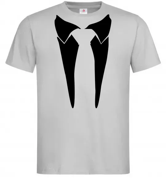 Чоловіча футболка Комірець з краваткою Сірий фото