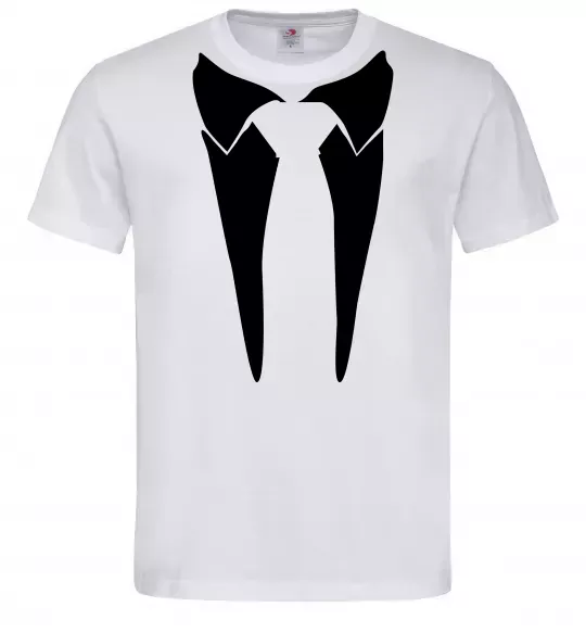 Чоловіча футболка Комірець з краваткою Білий фото