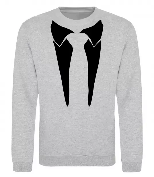 Свитшот Комірець з краваткою Серый меланж фото