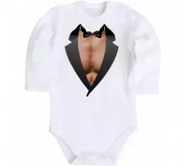 Детский боди Фрак з торсом Белый фото
