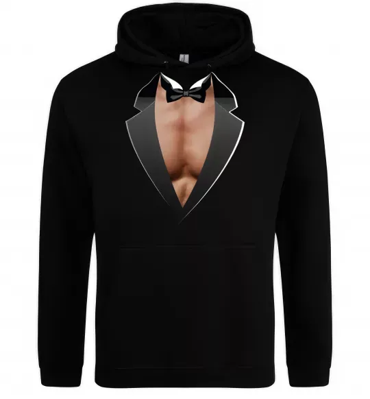 Чоловіча толстовка (худі) Фрак з торсом Чорний фото