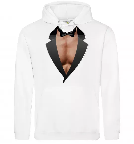 Чоловіча толстовка (худі) Фрак з торсом Білий фото