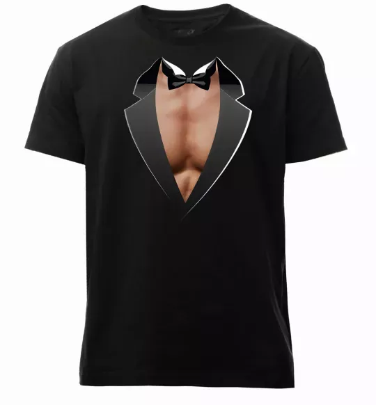 Чоловіча преміум футболка Фрак з торсом Чорний фото