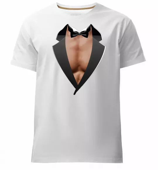 Чоловіча преміум футболка Фрак з торсом Білий фото