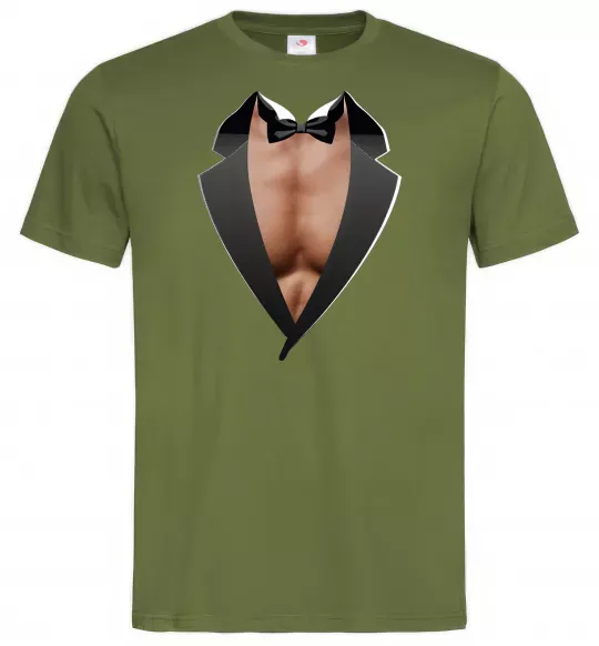 Мужская футболка Фрак з торсом Оливковый фото