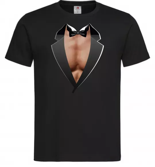 Мужская футболка Фрак з торсом Черный фото
