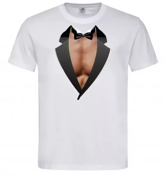 Мужская футболка Фрак з торсом Белый фото