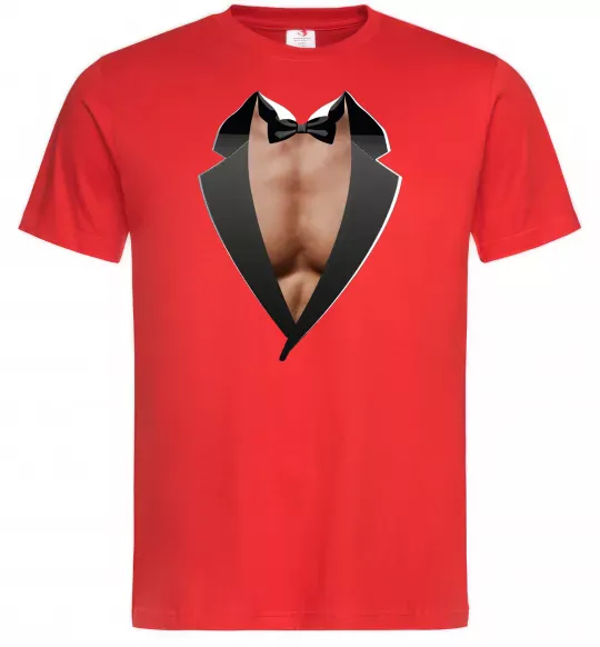 Мужская футболка Фрак з торсом Красный фото