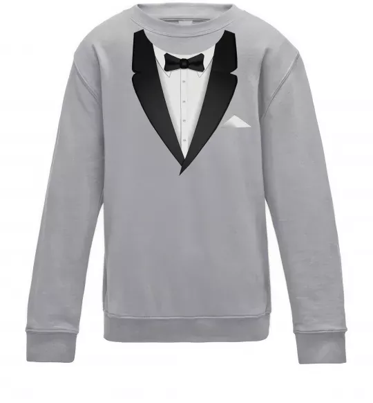 Детский Свитшот Фрак з метеликом Серый меланж фото