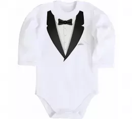 Детский боди Фрак з метеликом Белый фото