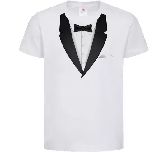 Детская футболка Фрак з метеликом Белый фото
