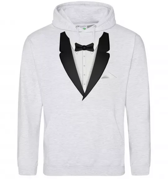 Мужская толстовка (худи) Фрак з метеликом Серый меланж фото