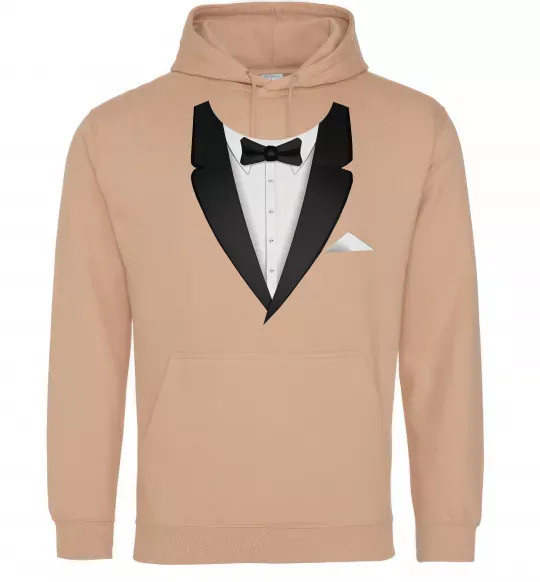 Мужская толстовка (худи) Фрак з метеликом Песочный фото