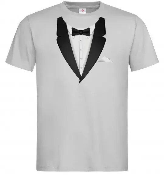 Чоловіча футболка Фрак з метеликом Сірий фото