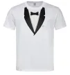 Чоловіча футболка Фрак з метеликом Білий фото