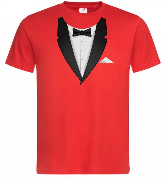 Чоловіча футболка Фрак з метеликом Червоний фото