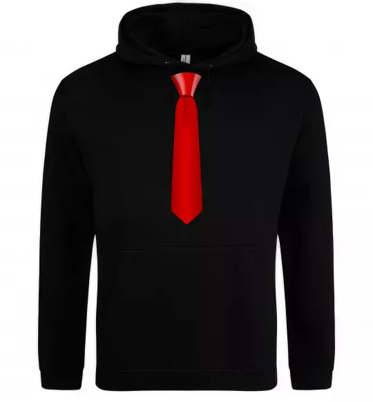 Мужская толстовка (худи) Червона краватка Черный фото
