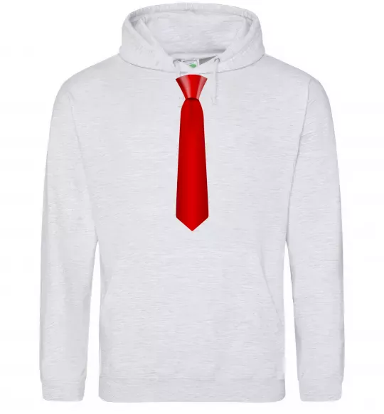 Мужская толстовка (худи) Червона краватка Серый меланж фото