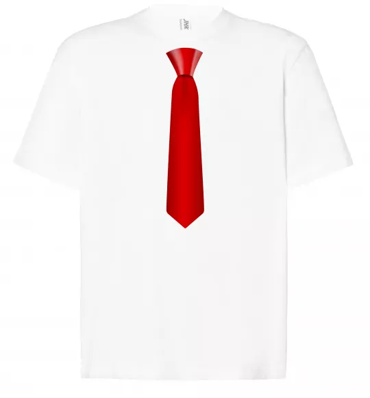 Футболка Оверсайз Червона краватка Білий фото