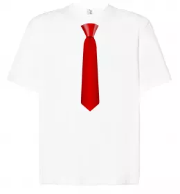 Футболка Оверсайз Червона краватка Белый фото