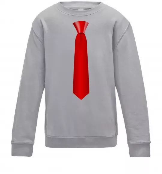 Дитячий світшот Червона краватка Сірий меланж фото