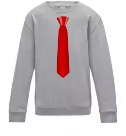 Дитячий світшот Червона краватка Сірий меланж фото