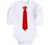 Дитячий бодік Червона краватка Білий фото