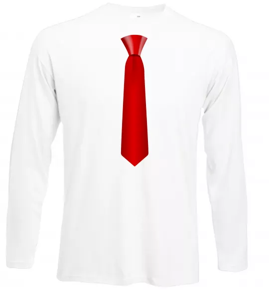 Лонгслів Червона краватка Білий фото
