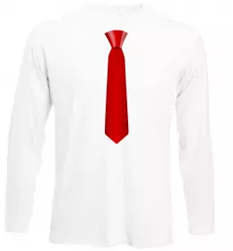 Лонгслів Червона краватка Білий фото