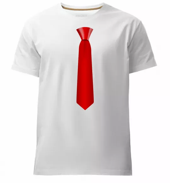 Чоловіча преміум футболка Червона краватка Білий фото