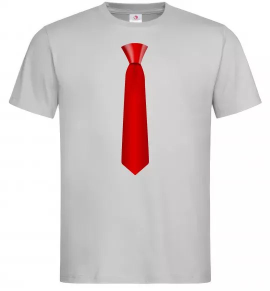 Чоловіча футболка Червона краватка Сірий фото