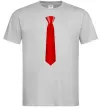 Чоловіча футболка Червона краватка Сірий фото