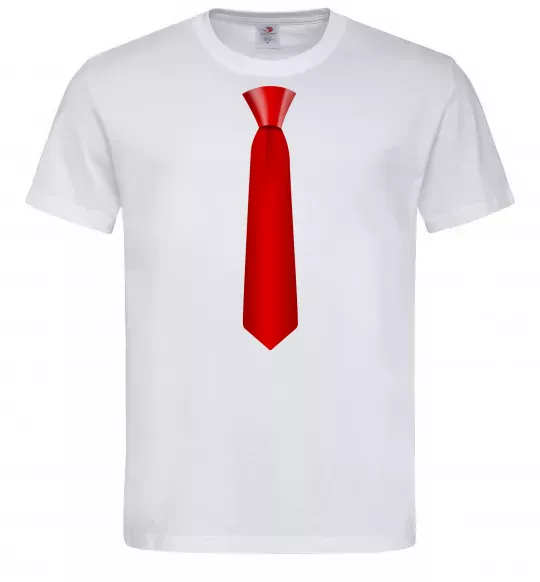 Чоловіча футболка Червона краватка Білий фото