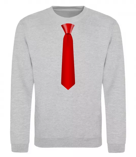 Світшот Червона краватка Сірий меланж фото