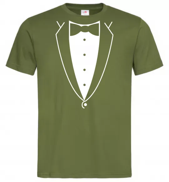 Чоловіча футболка Метелик та фрак Оливковий фото
