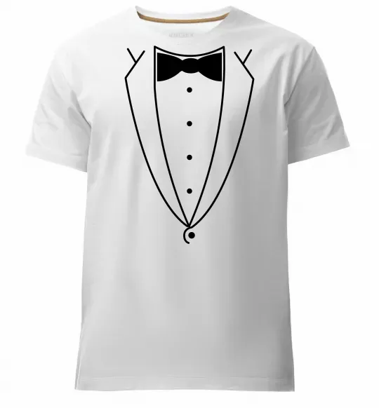 Мужская премиум футболка Метелик та фрак Белый фото