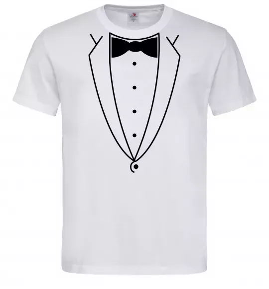 Чоловіча футболка Метелик та фрак Білий фото